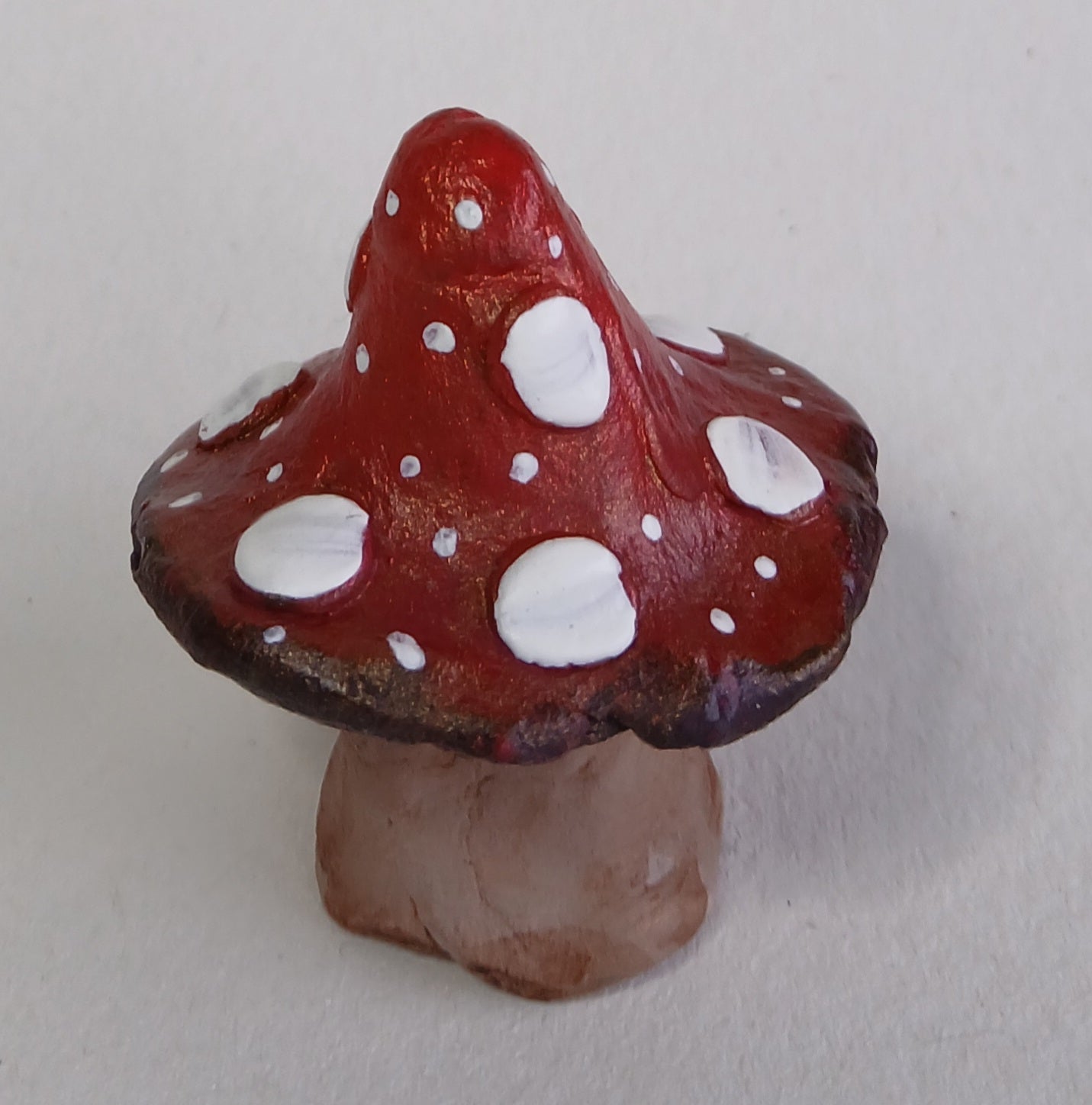 Three Clay Mushrooms (Individually Hand Sculpted and Painted)