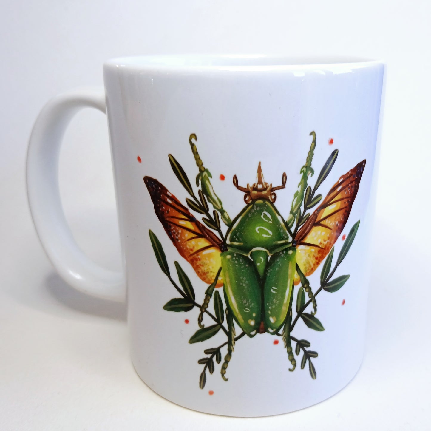 Winged Beetle - Bespoke Printed Cups (featuring artists own unique hand painted designs)