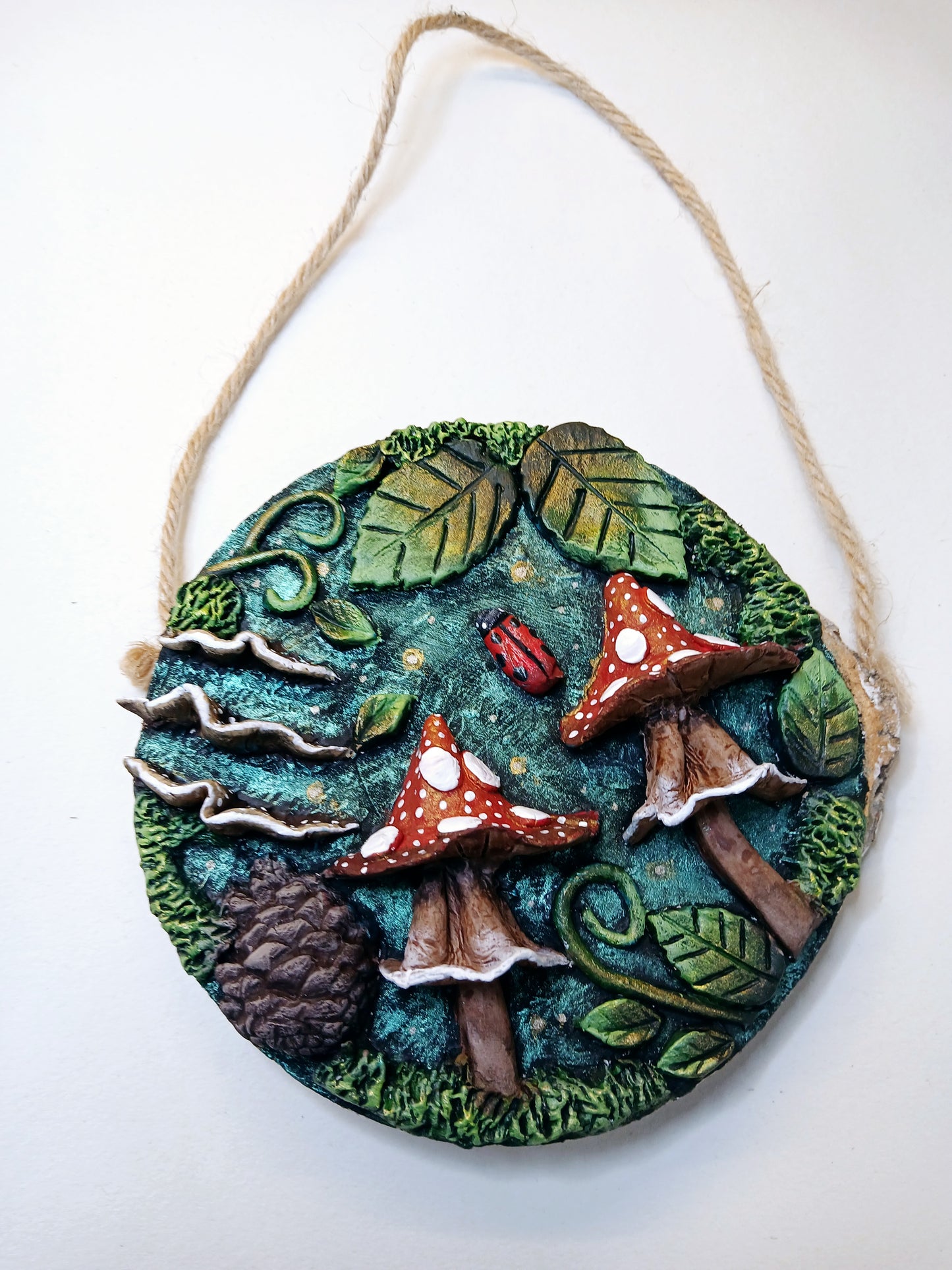 3D Original Hand Painted Wood Slice