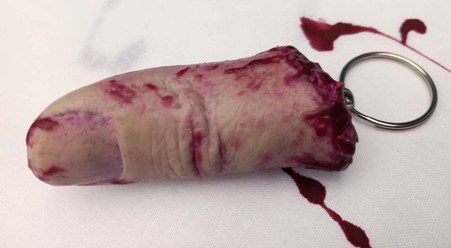 Severed Finger Keyrings - Handmade Realistic Silicone Props - Realistic - Prosthetic - Horror - Halloween - Movie/Film Prop - Present - SFX